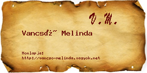 Vancsó Melinda névjegykártya