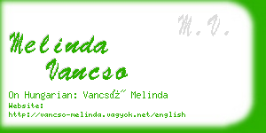 melinda vancso business card